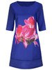 Casual Round Neck Floral Printed Plus Size Shift Dress With Half Sleeve