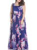 Casual Delightful Round Neck Chiffon Plus Size Maxi Dress In Floral Printed