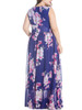 Casual Delightful Round Neck Chiffon Plus Size Maxi Dress In Floral Printed