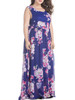 Casual Delightful Round Neck Chiffon Plus Size Maxi Dress In Floral Printed