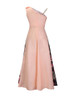 Casual Asymmetric Neck Chiffon Plus Size Maxi Dress In Floral Printed