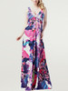 Casual Extraordinary Floral Printed Deep V-Neck Plus Size Maxi Dress