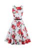 Casual Round Neck Floral Printed Delightful Plus Size Flared Dress