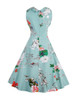 Casual Chic Floral Printed Sweet Heart Plus Size Flared Dress