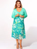 Casual Spaghetti Strap Floral Printed Two-piece Plus-size-midi-maxi-dress