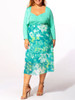 Casual Spaghetti Strap Floral Printed Two-piece Plus-size-midi-maxi-dress