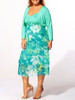 Casual Spaghetti Strap Floral Printed Two-piece Plus-size-midi-maxi-dress