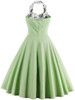 Casual Captivating Halter Bowknot Color Block Floral Skater Dress