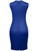 Celebrity Floral Printed Round Neck Slit Bodycon Dress