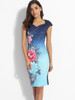 Casual Sweet Heart Floral Gradient Printed Bodycon Dress