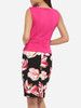 Single Button Asymmetric Neckline Cotton Color Block Floral Hollow Out Printed Bodycon-dress