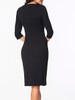 Casual V Neck Half Sleeve Floral Embroidery Bodycon Dress