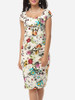 Casual Floral Printed Charming Sweet Heart Bodycon-dress