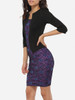 Asymmetric Neckline Dacron Color Block Floral Lace Patchwork Printed Bodycon-dress