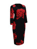 Casual Graceful Square Neck Color Block Floral Bodycon Dress