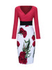 Casual Floral Printed Fantastic V Neck Bodycon Dress