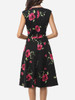 Casual Floral Printed Bowknot Graceful Sweet Heart Skater-dress