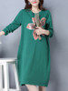 Casual Round Neck Slit Pocket Floral Sack Shift Dress Casual Round Neck Slit Pocket Floral Sack Shift Dress