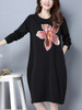 Casual Round Neck Slit Pocket Floral Sack Shift Dress Casual Round Neck Slit Pocket Floral Sack Shift Dress