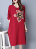 Casual Round Neck Slit Pocket Floral Sack Shift Dress Casual Round Neck Slit Pocket Floral Sack Shift Dress