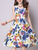 Casual Sleeveless Round Neck Floral Printed Shift Dress