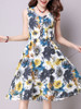 Casual Sleeveless Round Neck Floral Printed Shift Dress