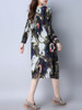 Casual Floral Printed Round Neck Pocket Sack Shift Dress Casual Floral Printed Round Neck Pocket Sack Shift Dress