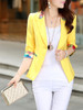 Casual Notch Lapel Single Button Printed Blazer