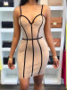New Khaki Geometric Print Cut Out Spaghetti Strap Bodycon Backless Deep V-neck Clubwear Party Mini Dress New Khaki Geometric Print Cut Out Spaghetti Strap Bodycon Backless Deep V-neck Clubwear Party Mini Dress