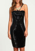 Black Sequin Off Shoulder Backless Halter Neck Bodycon Party Mini Dress Black Sequin Off Shoulder Backless Halter Neck Bodycon Party Mini Dress