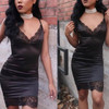 Black Patchwork Lace Backless Spaghetti Strap A Little Black Bodycon Clubwear Mini Dress Black Patchwork Lace Backless Spaghetti Strap A Little Black Bodycon Clubwear Mini Dress