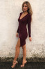 Casual 2018 Slit Bodycon Dress Wild Heart V Neck Dress