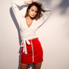 Casual Women's Fashion Leather Bodycon Skirt Round Ring Zipper PU Mini Skirt Dresses