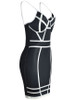 Casual Hot Style Spaghetti Strap Contrast Trim Bodycon Dress Casual Hot Style Spaghetti Strap Contrast Trim Bodycon Dress
