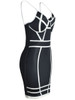 Casual Hot Style Spaghetti Strap Contrast Trim Bodycon Dress Casual Hot Style Spaghetti Strap Contrast Trim Bodycon Dress