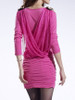 Casual V-Neck Plain Ruched Lone Sleeve Bodycon Dress