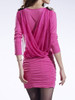 Casual V-Neck Plain Ruched Lone Sleeve Bodycon Dress