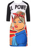 Casual Crew Neck Cartoon Printed Bodycon Dress With Half Sleeve
