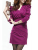Casual V-Neck Plain Ruched Mini Bodycon Dress