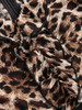 Casual V-Neck Ruffle Trim Leopard Bodycon Dress