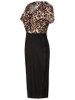 Casual V-Neck Ruffle Trim Leopard Bodycon Dress