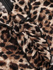 Casual V-Neck Ruffle Trim Leopard Bodycon Dress