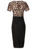 Casual V-Neck Ruffle Trim Leopard Bodycon Dress