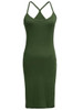 Casual Spaghetti Strap Plain Polyester Bodycon Dress