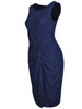 Casual Round Neck Plain Ruched Sleeveless Bodycon Dress