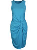 Casual Round Neck Plain Ruched Sleeveless Bodycon Dress