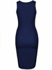 Casual Round Neck Plain Ruched Sleeveless Bodycon Dress