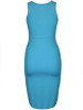 Casual Round Neck Plain Ruched Sleeveless Bodycon Dress