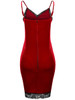 Casual Sexy Spaghetti Strap Decorative Lace Velvet Bodycon Dress