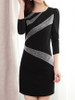 Casual Round Neck Asymmetric Stripe Bodycon Dress Casual Round Neck Asymmetric Stripe Bodycon Dress